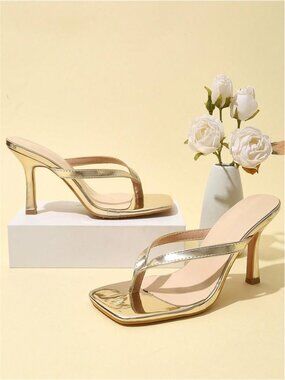 Classic Simple Strappy Open Toe Women's High Heeled Sandals,Spring Summer